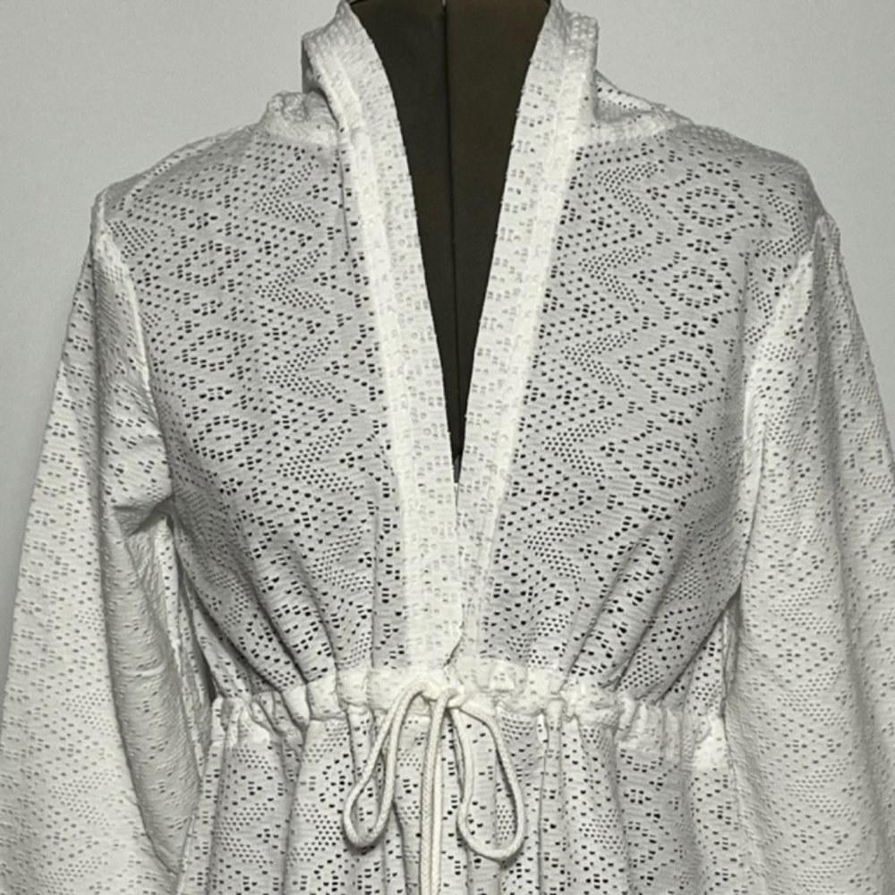 SERENE White Hooded Swimsuit Coverup Size XL NWOT - Picture 8 of 9